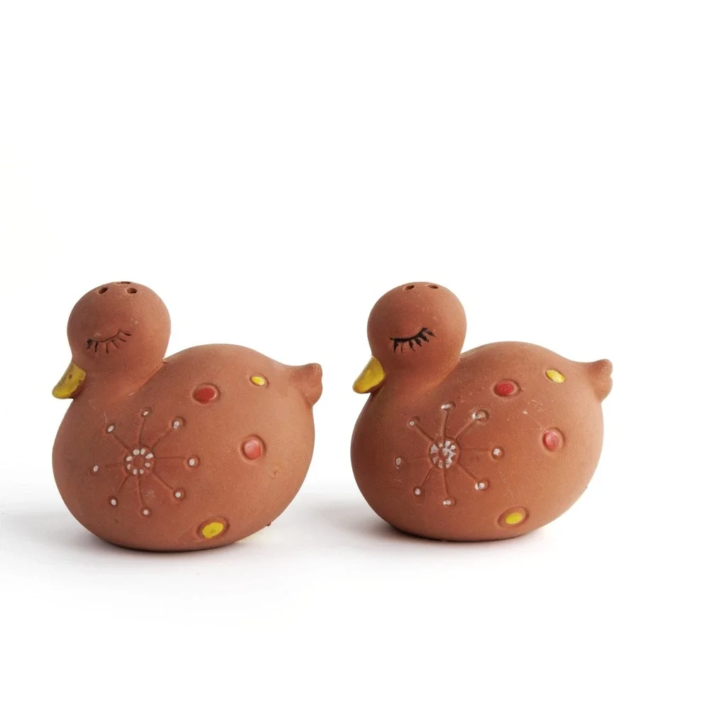 Vintage 1950s Holt Howard Terracotta Duck Salt Pepper Shakers Mid-Century